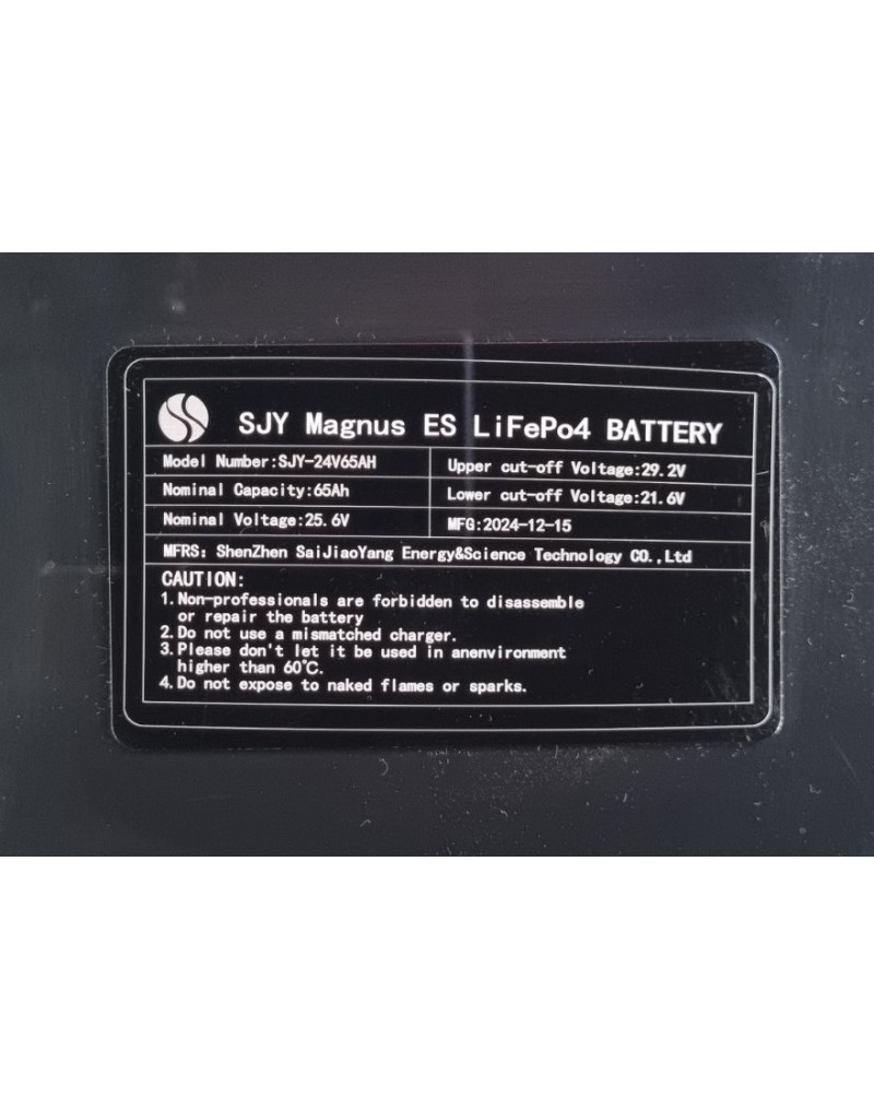 LiFePO4 SJY (25.6V, 65Ah) + Ładowarka 10A