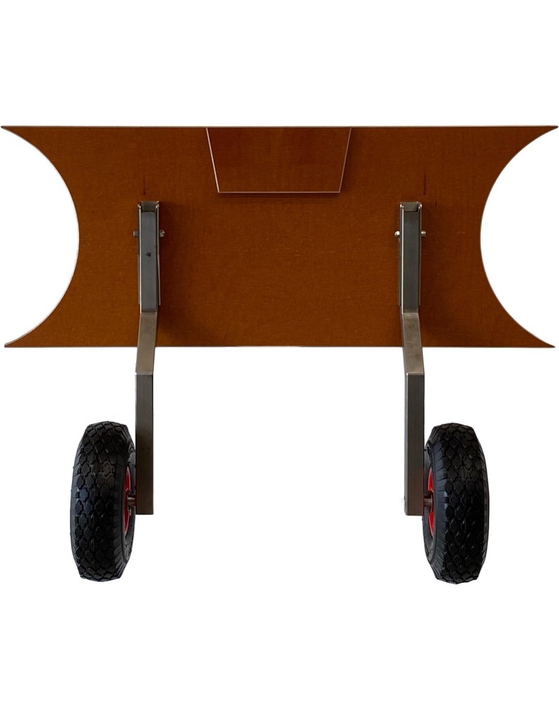 Stainless steel transportation wheels for inflatable bottom