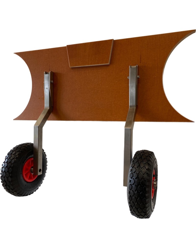 Stainless steel transportation wheels for inflatable bottom