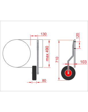 Stainless steel transportation wheels for inflatable bottom
